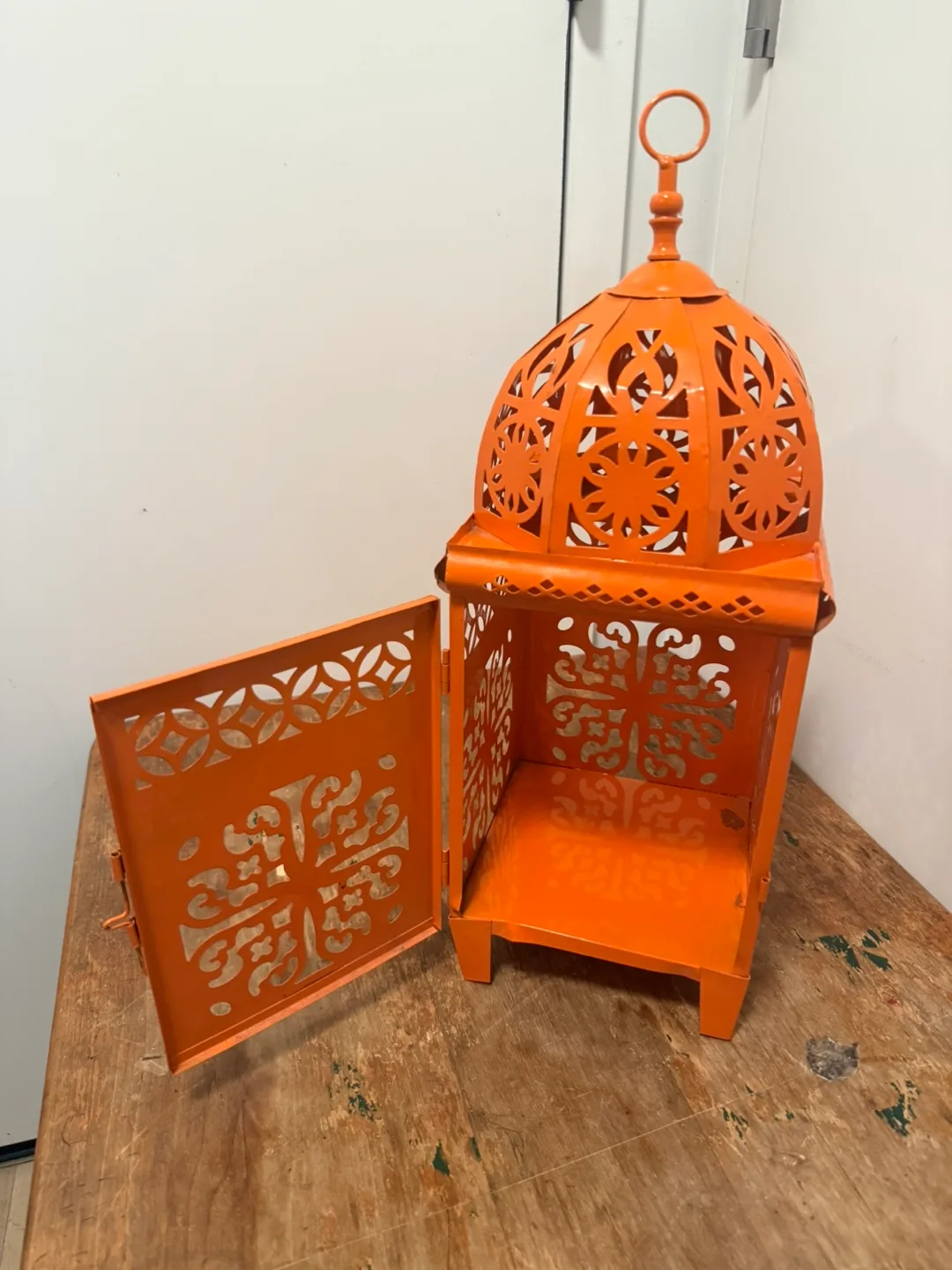 Orange Metal Moroccan Lantern image indicator(3)