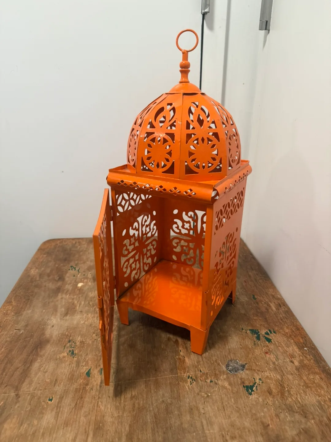 Orange Metal Moroccan Lantern image indicator(9)