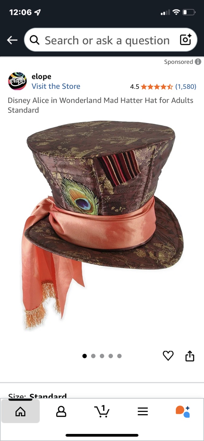 Disney Alice in Wonderland Mad Hatter Hat - Elope