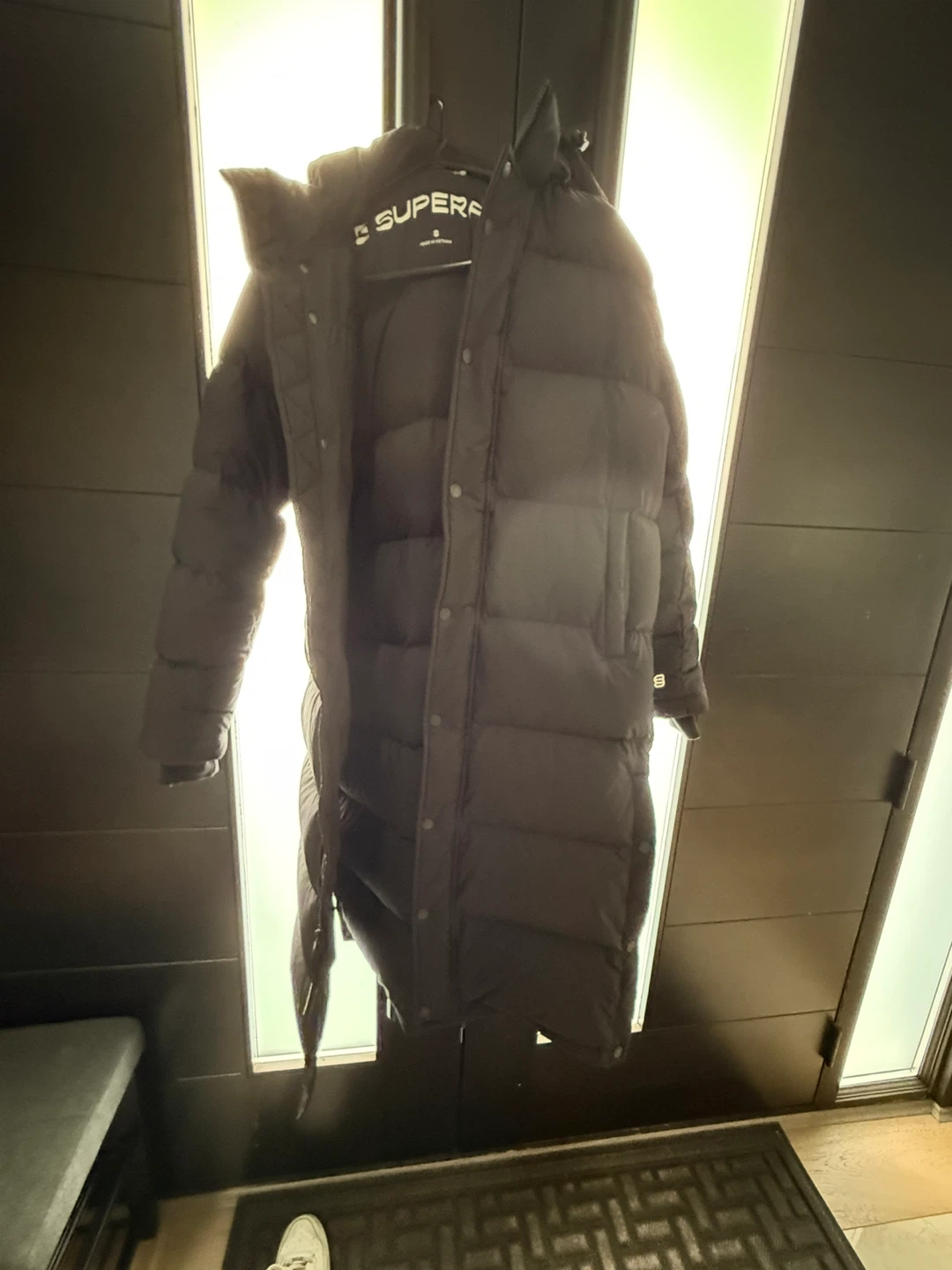 Aritizia Superdry Long Puffer Coat - Black
