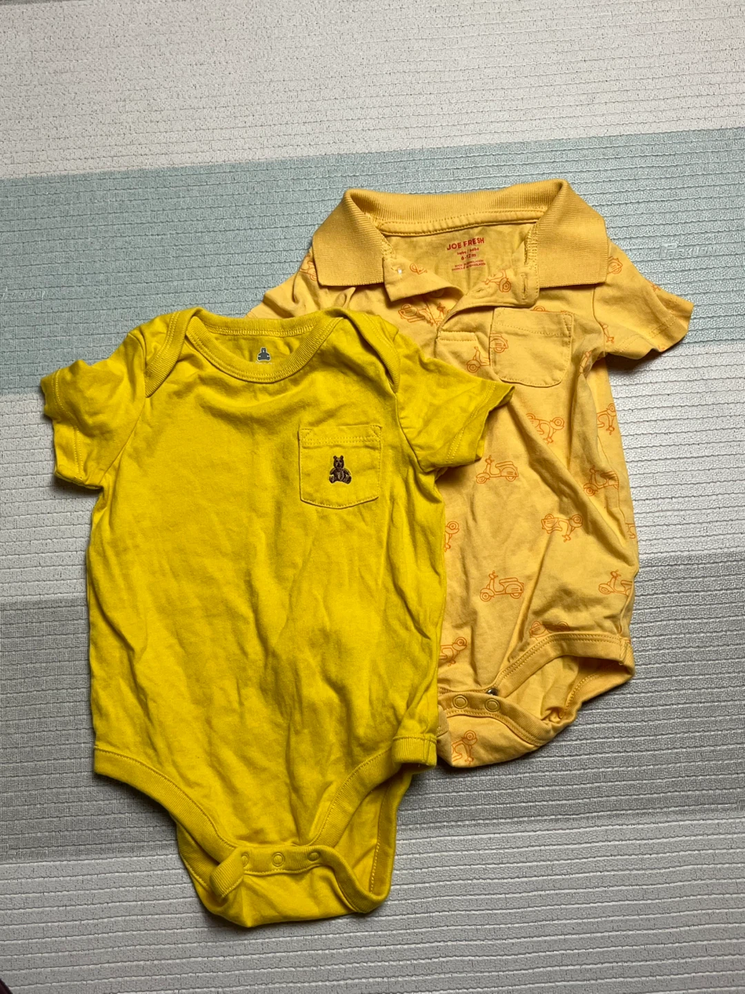 Baby Gap Yellow Bodysuits - Size 6-12 Months