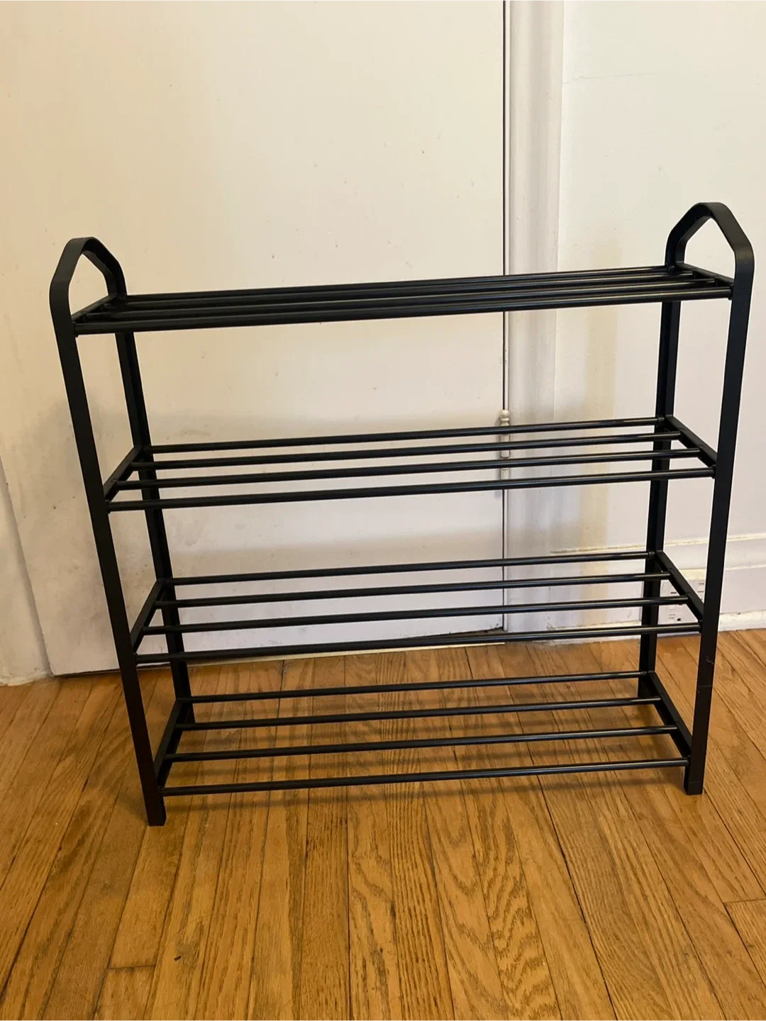 Black Metal 4-Tier Shoe Rack thumbnail