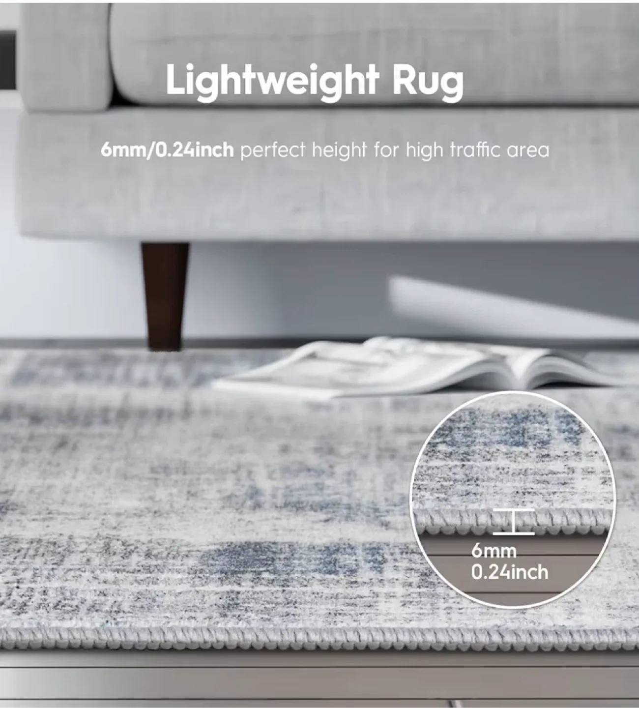 Area Rug 9x12 ft- Grey & Blue image indicator(9)