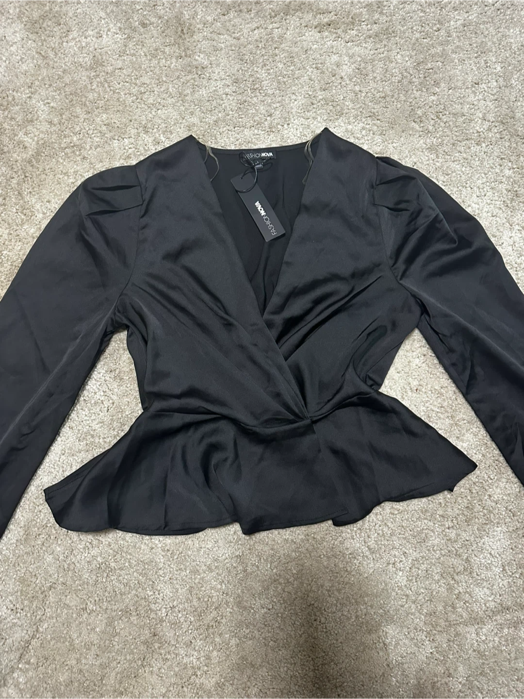 New Fashion Nova Black Long Sleeve Top