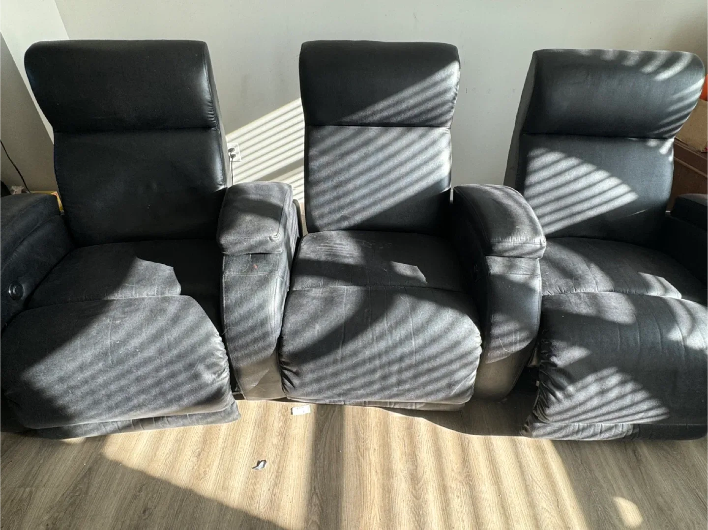 Powered- Black Leather Reclining Seats