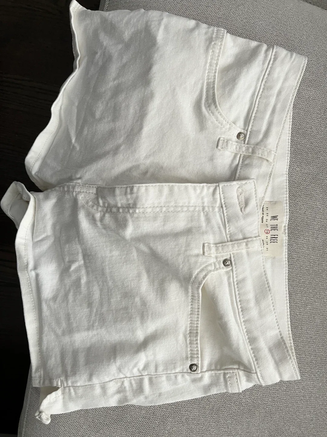 We The Free White Denim Shorts - Size 25 thumbnail