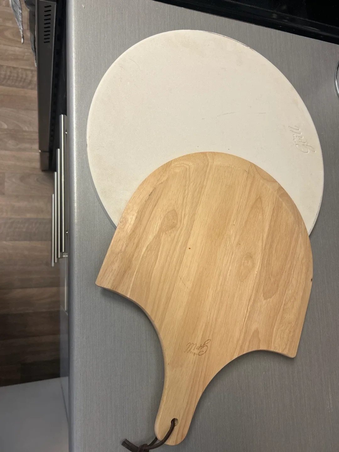 Grill Stone Pizza Stone and Wooden Peel thumbnail