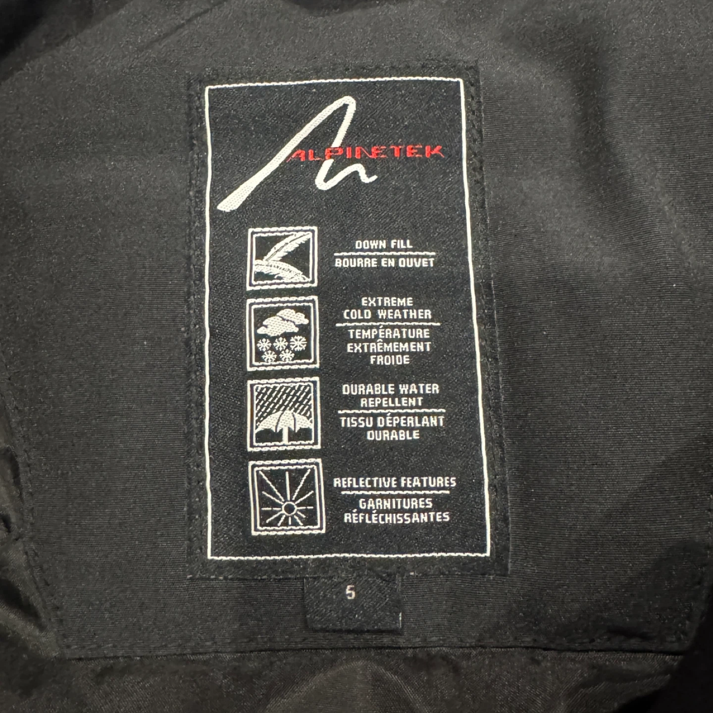 Alpinetek Kids' Down Fill Winter Jacket, Size 5 - photo 4
