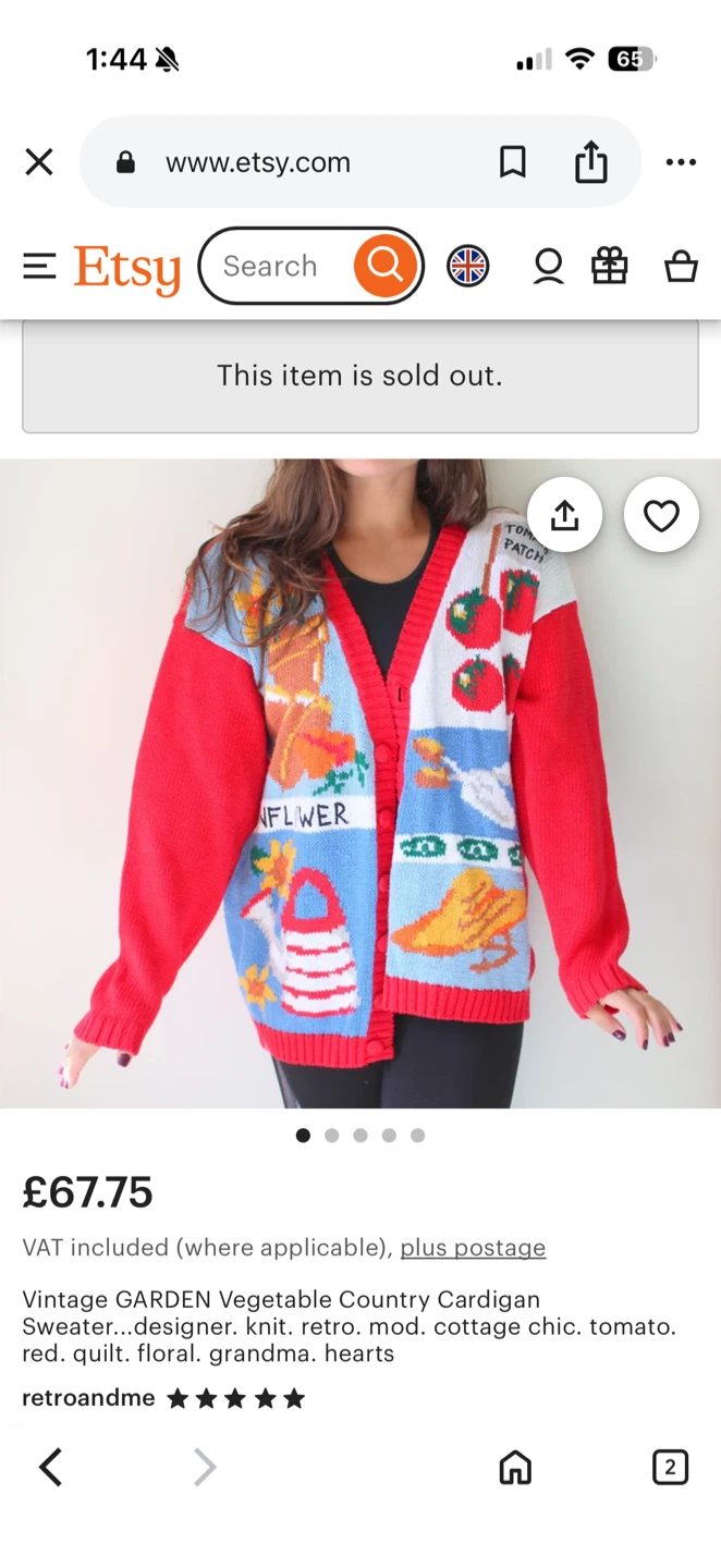 Vintage Knitted Cardigan Sweater - photo 2