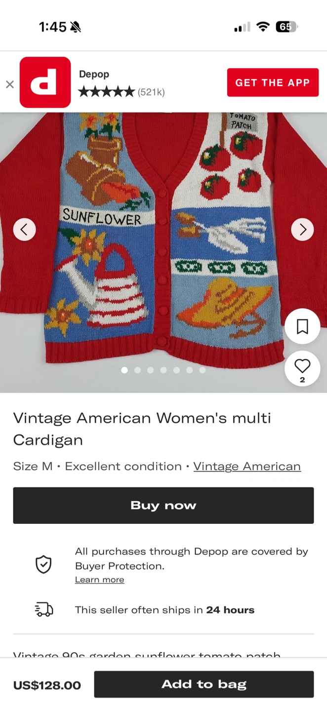 Vintage Knitted Cardigan Sweater - photo 4