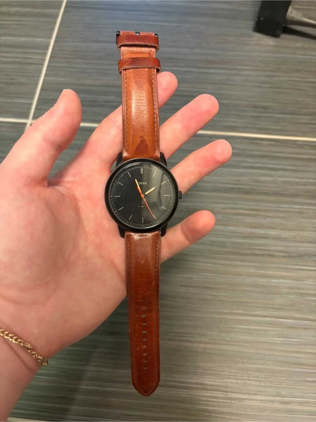 Fossil Watch with Brown Leather Strap