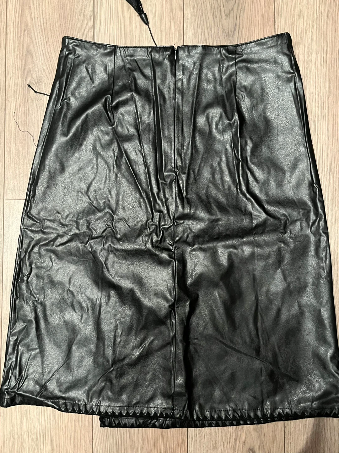 Black Faux Leather Skirt Size 28 - photo 2