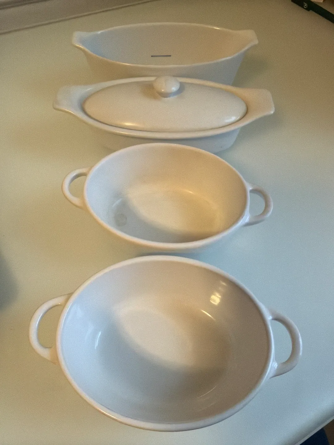 White Ceramic Oven Safe Dishes Set thumbnail