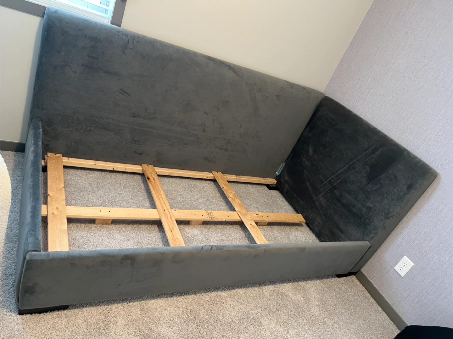 Grey Upholstered Bed Frame (single) - photo 2
