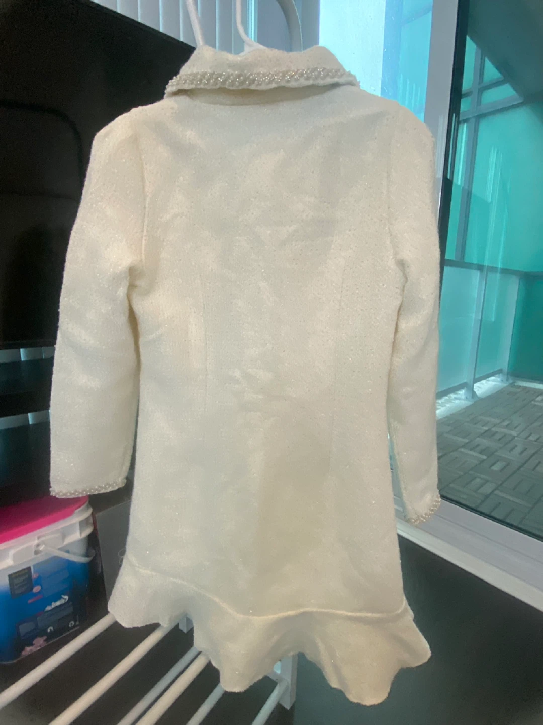White Pearl Embellished Dress - photo 2