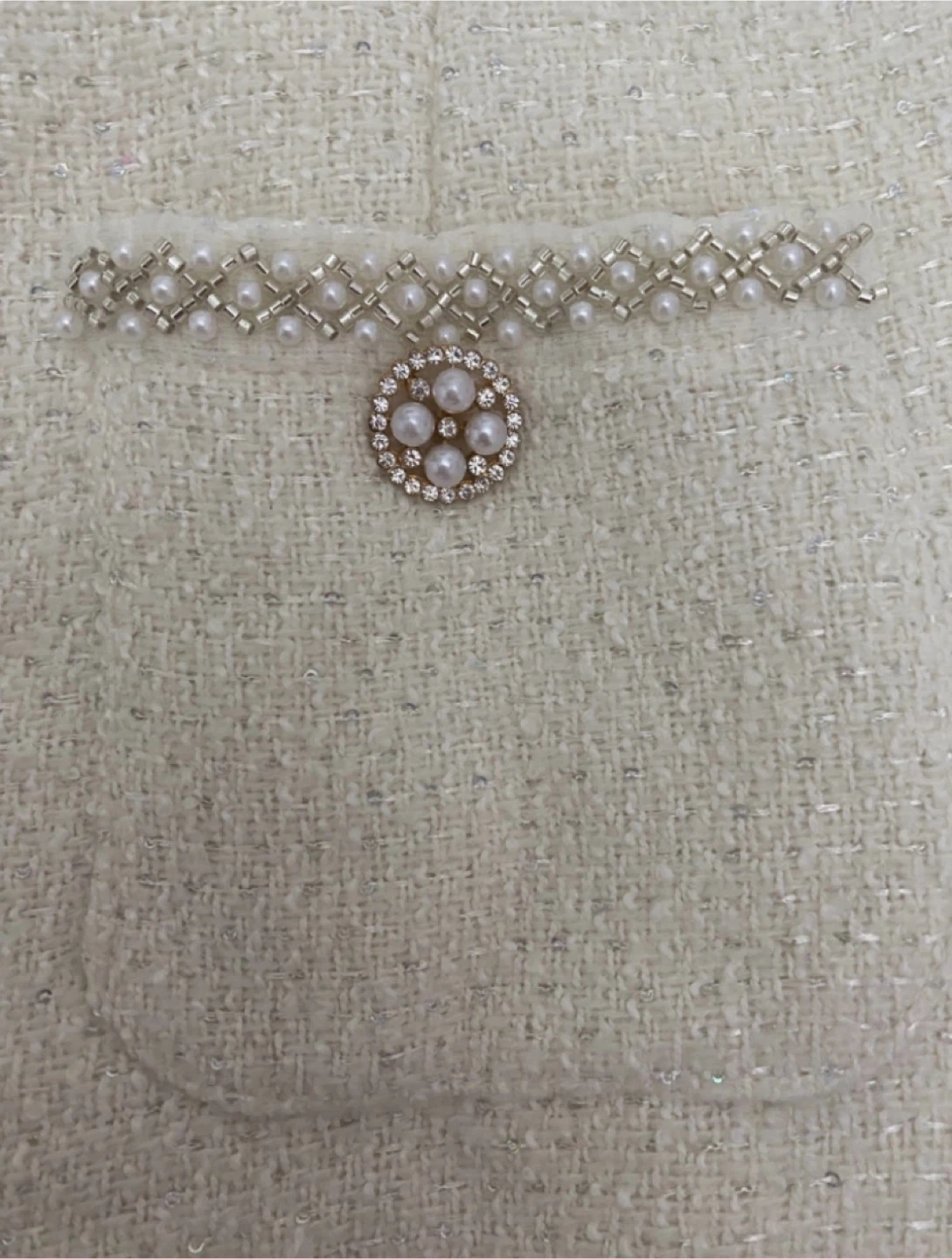 White Pearl Embellished Dress - photo 4