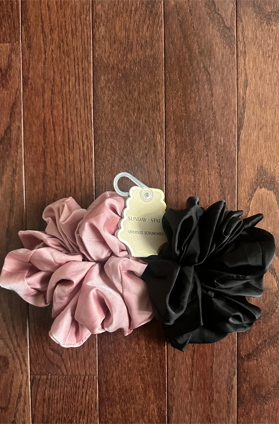 Sunday State Oversize Scrunchies - Pink & Black thumbnail