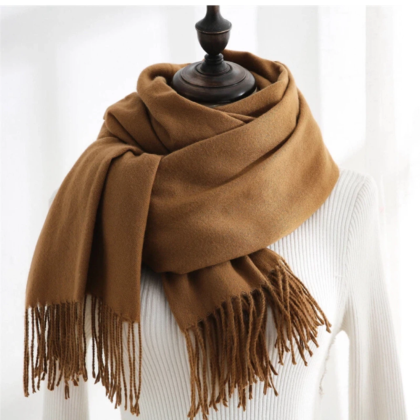 Brown Fringe Scarf