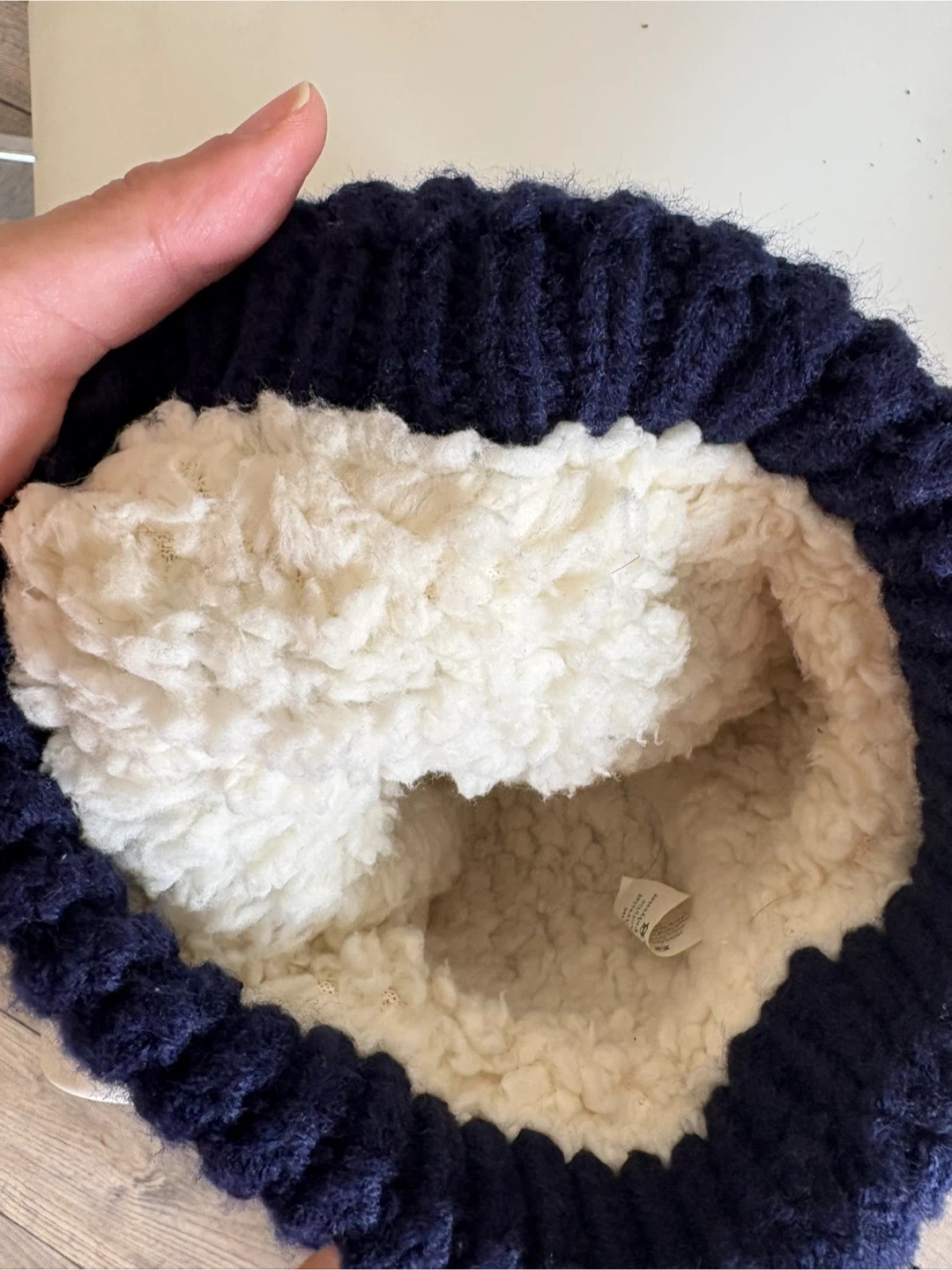 Navy Blue Knit Toque with Pom Pom - photo 5
