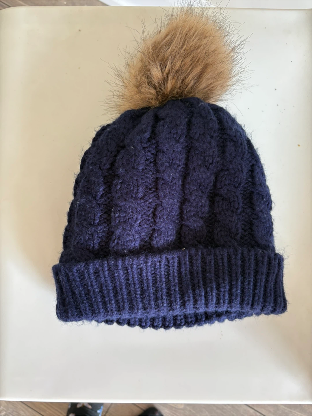 Navy Blue Knit Toque with Pom Pom - photo 4
