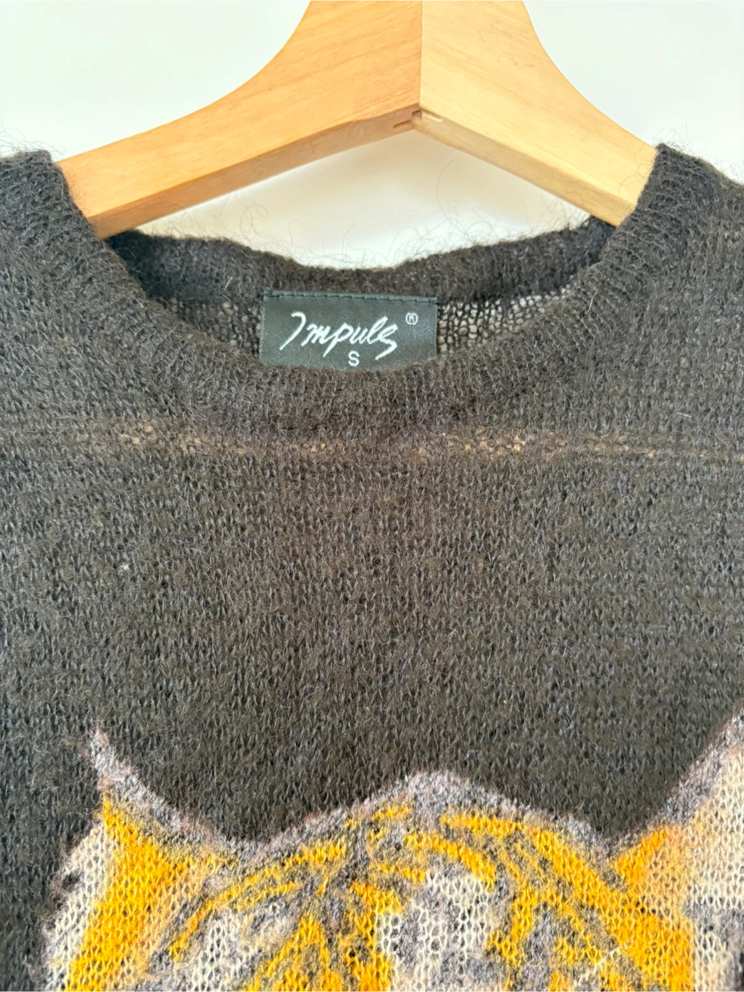 Impulse Black Tiger Print Sleeveless Sweater - Size S - photo 4