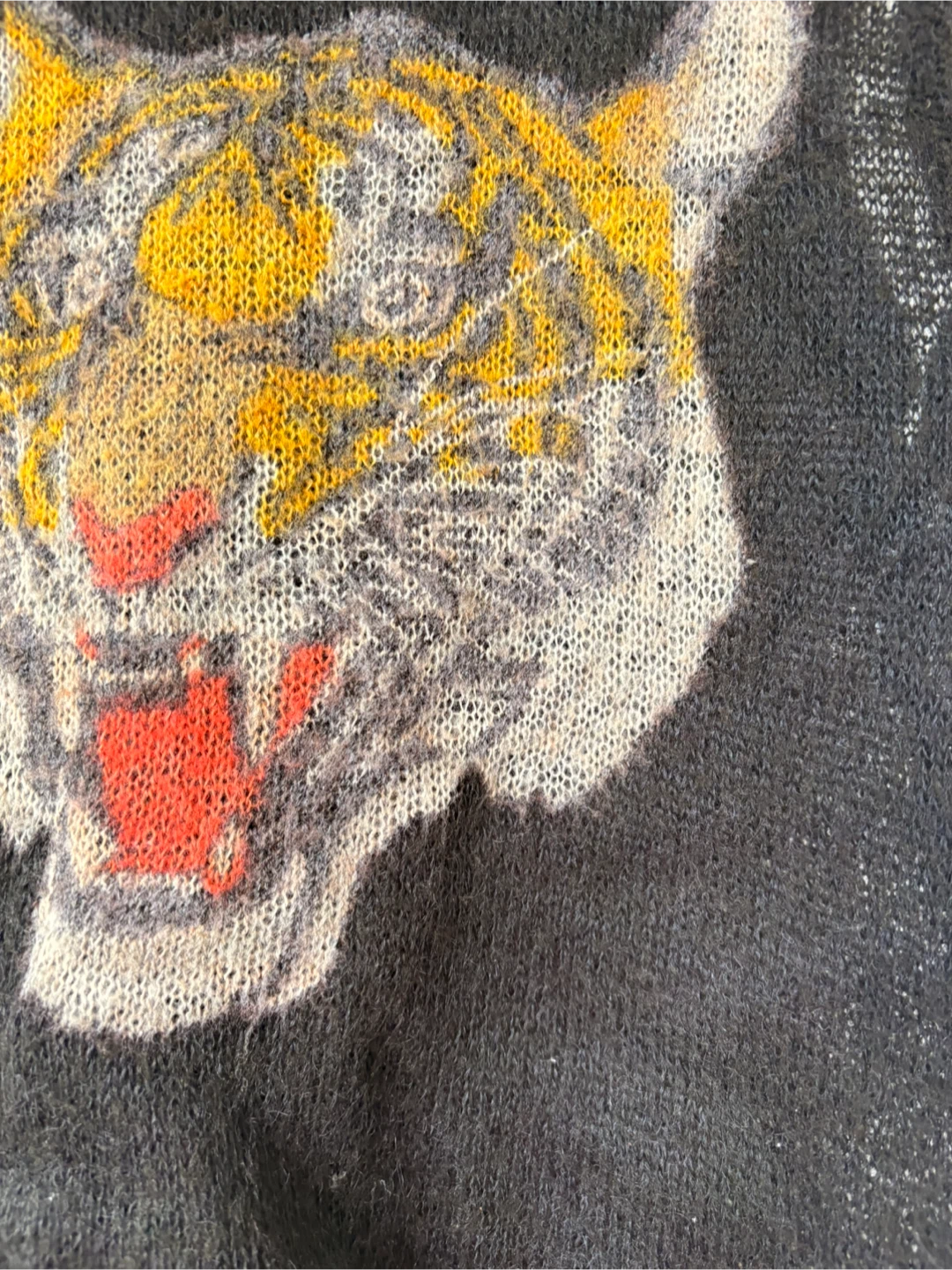 Impulse Black Tiger Print Sleeveless Sweater - Size S - photo 2