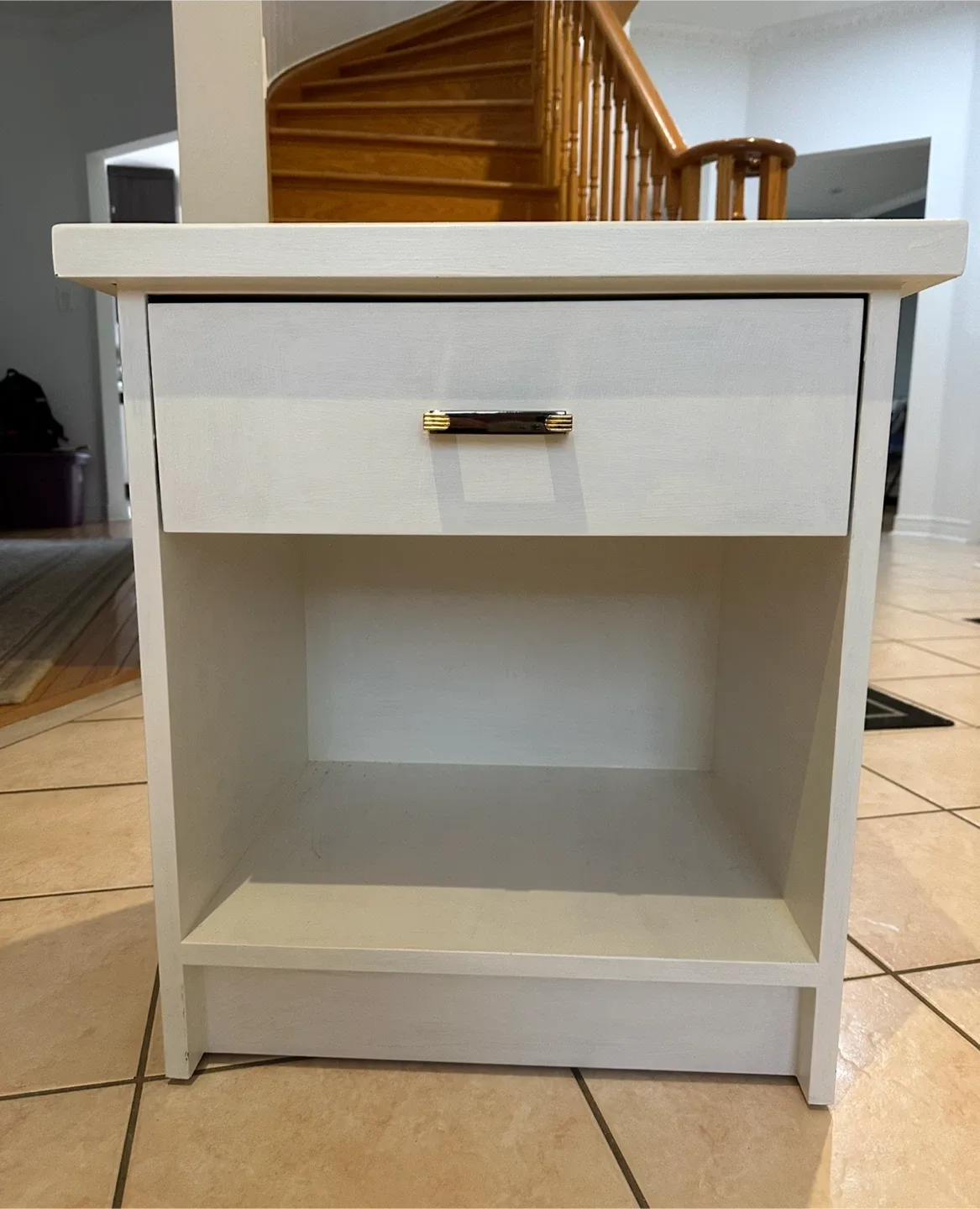 White Painted Wood Nightstand with Drawer (2 of them) image indicator(2)
