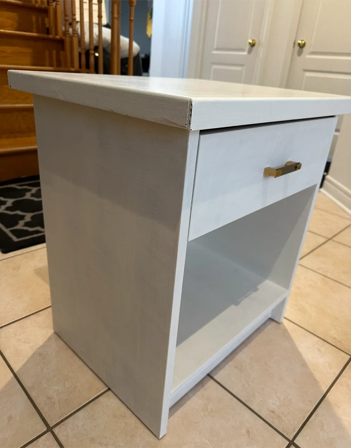 White Painted Wood Nightstand with Drawer (2 of them) image indicator(3)