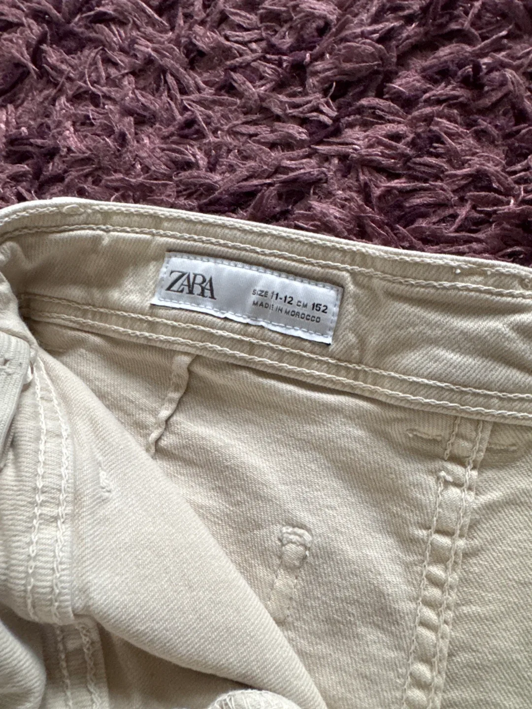 Zara Cream Wide Leg Jeans - Size 11-12 image indicator(5)