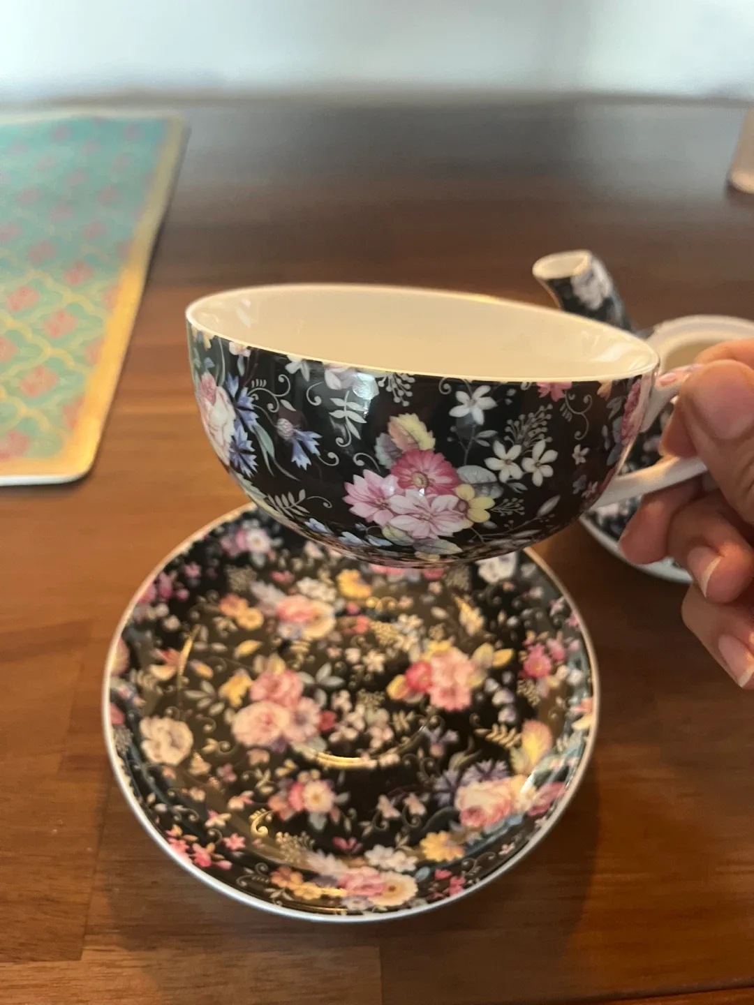 Floral Tea Set for one - Teapot, Cup and Saucer image indicator(4)