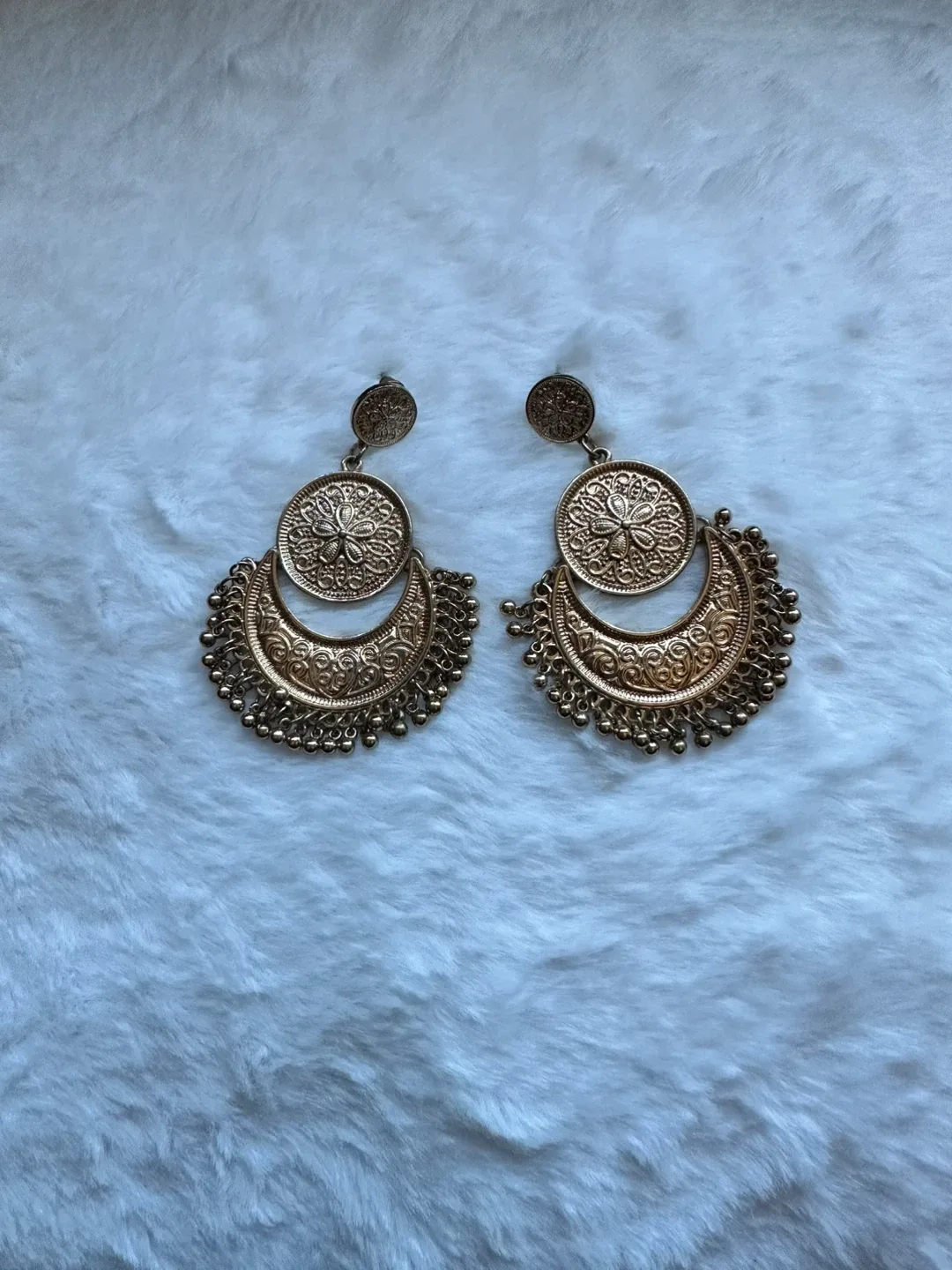 Oxidized Rose Gold Plated Drop Earrings thumbnail