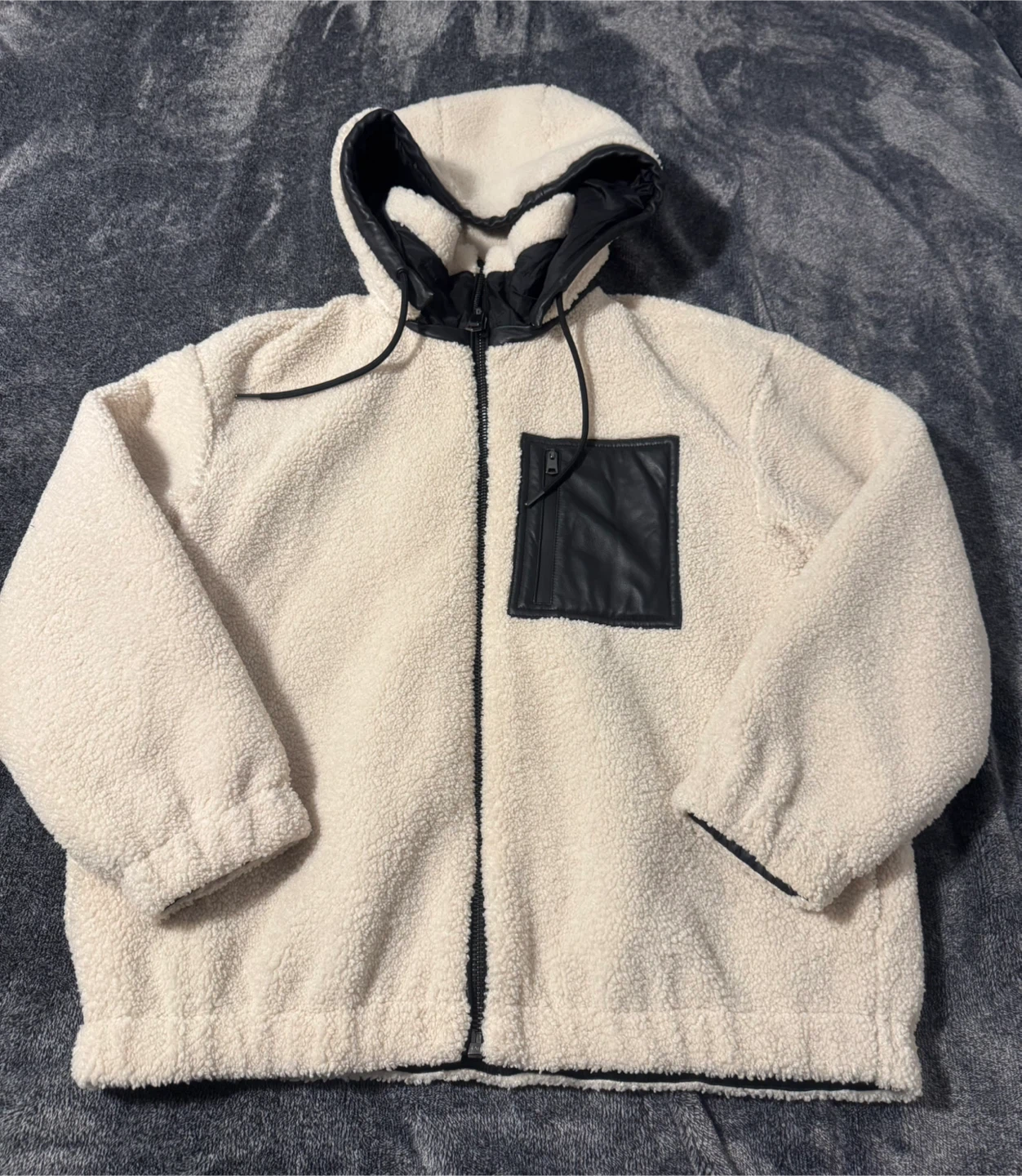 Massimo Dutti Cream Sherpa Jacket