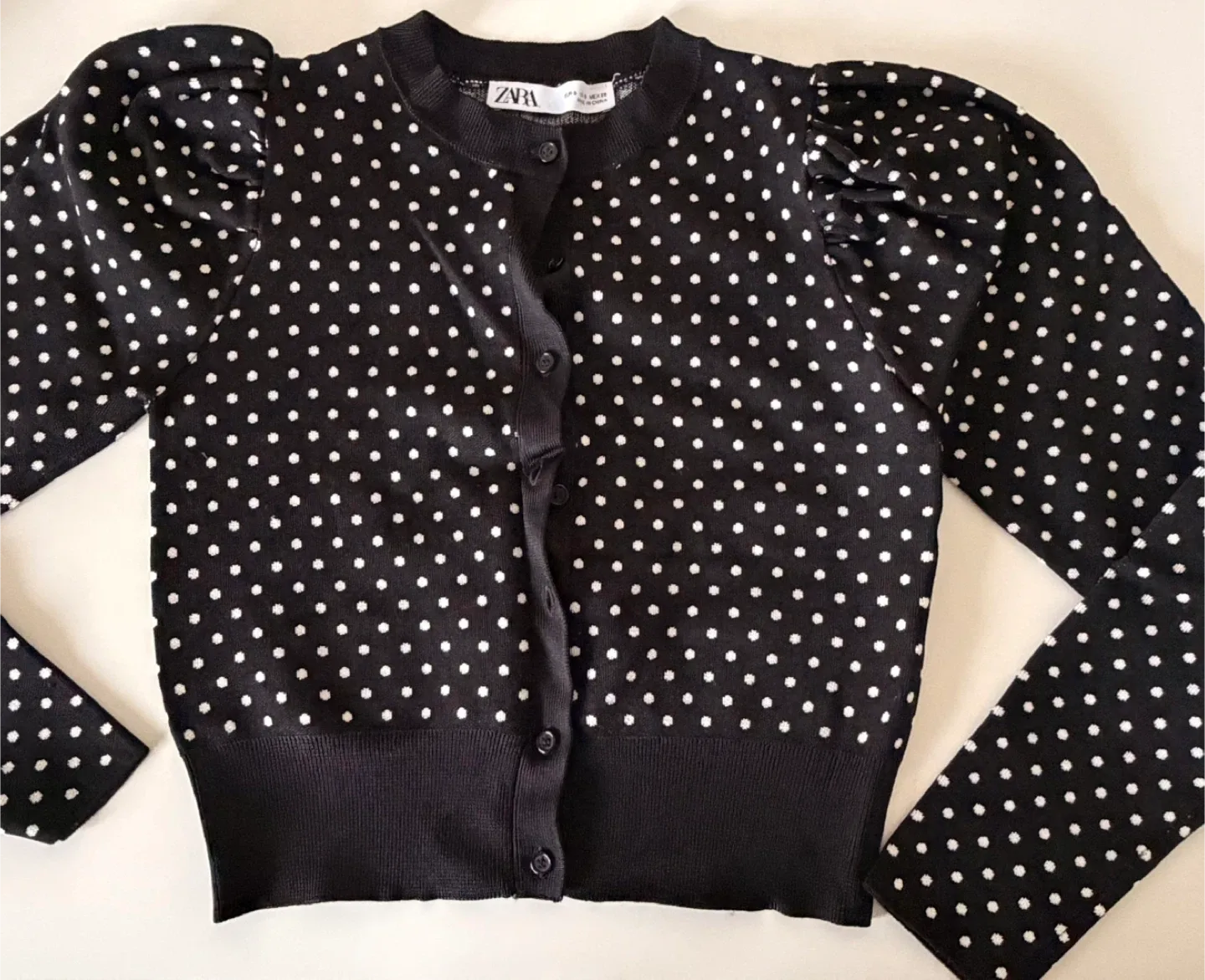 Zara Black & White Polka Dot Cardigan image indicator(2)