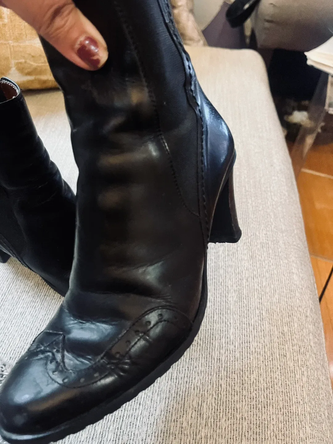 Italian Black Leather Ankle Boots