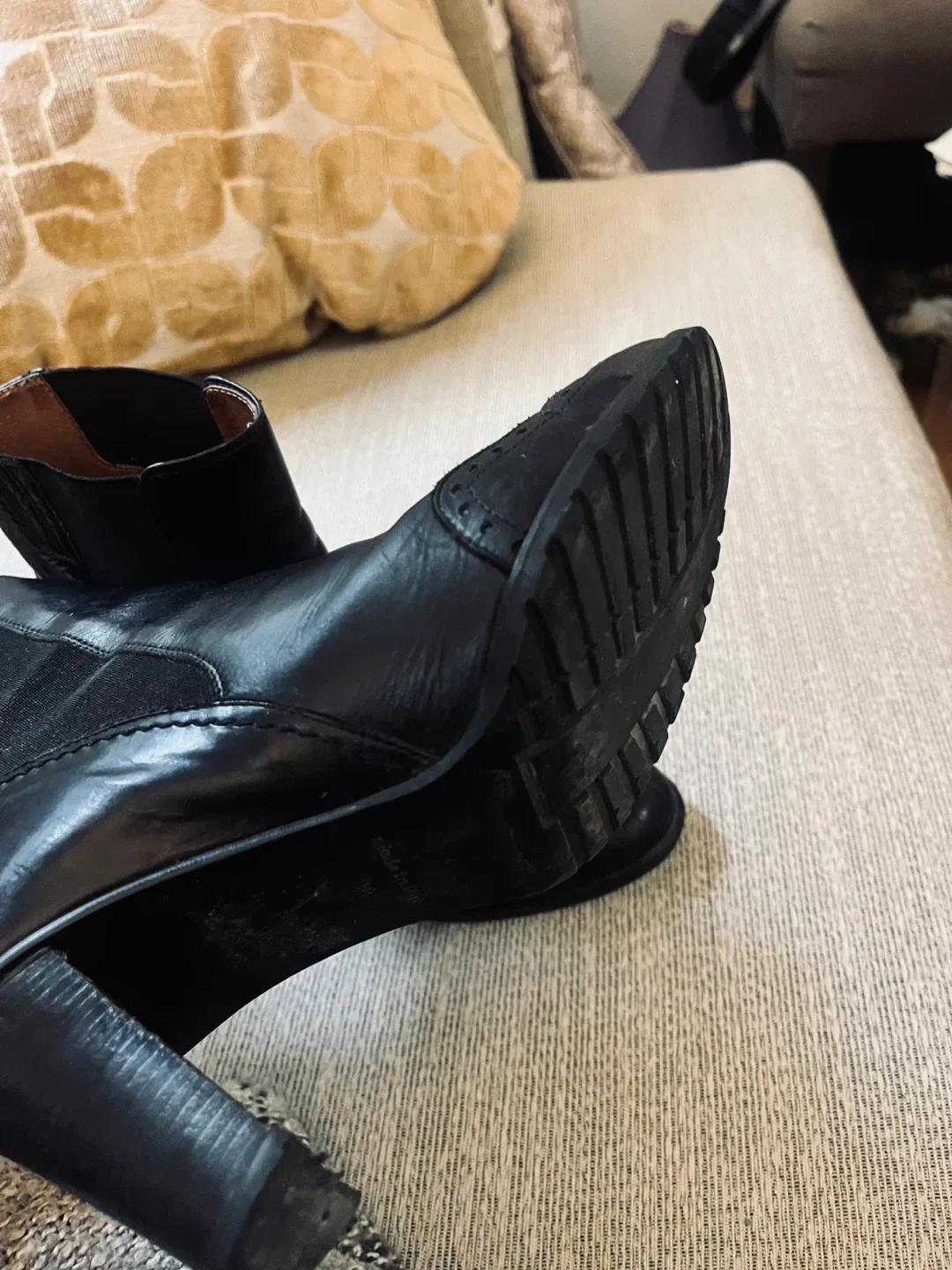 Italian Black Leather Ankle Boots image indicator(4)