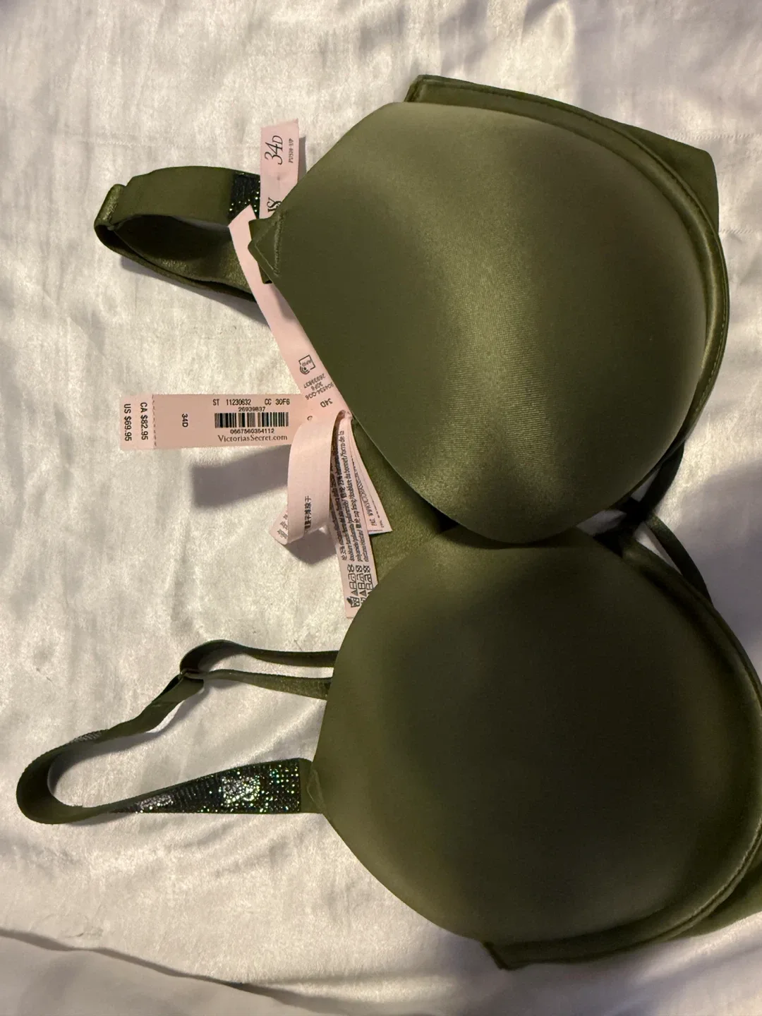 Victoria's Secret Olive Green Bombshell Push-up Bra, 34D image indicator(2)