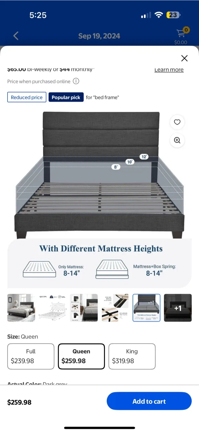 Queen Size Dark Grey Bed Frame image indicator(3)