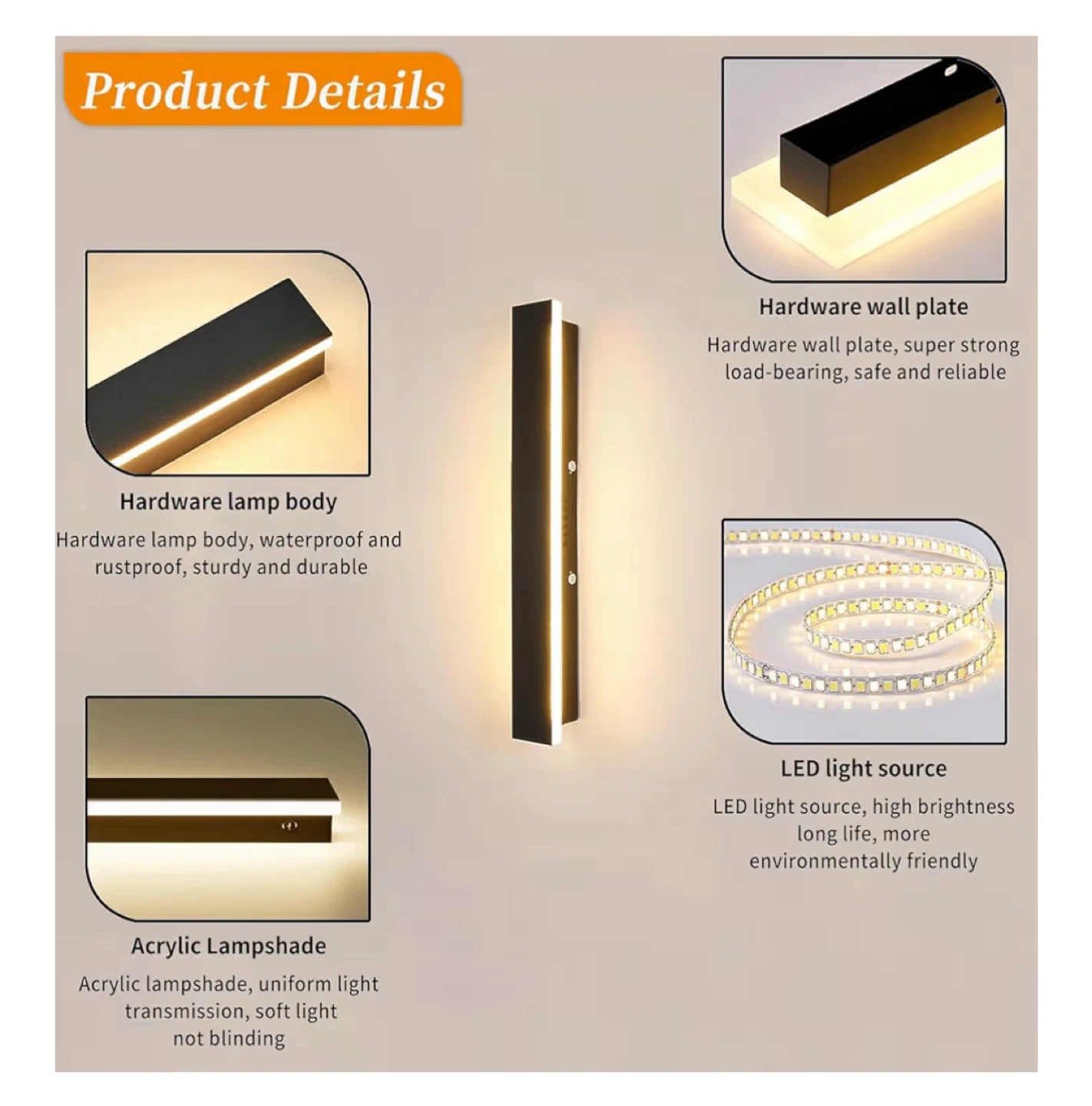 Set of 2 Bracket Light Outdoor Modern Wall Light - photo 4