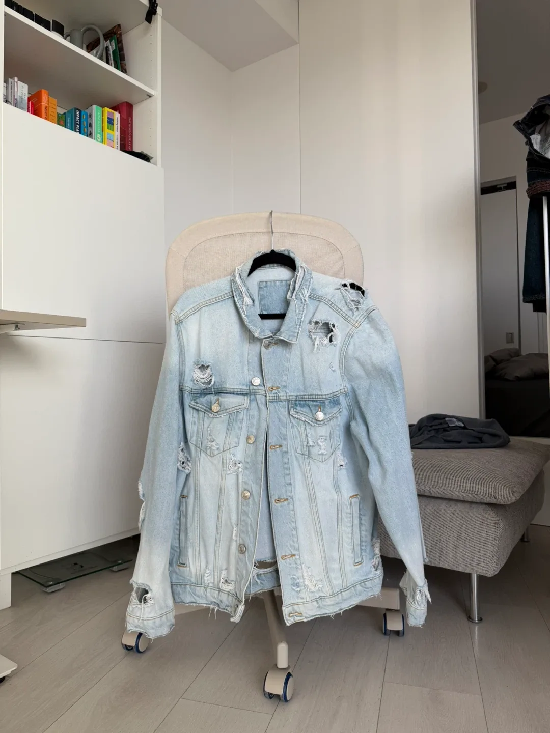 Distressed Denim Jacket size large image indicator(3)