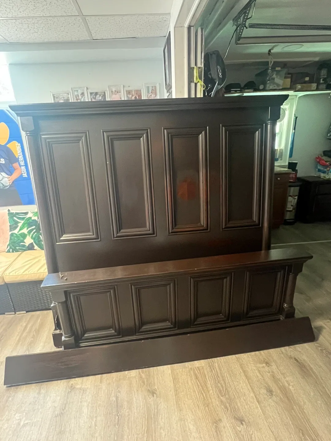 Dark Brown Wooden Bed Frame image indicator(3)