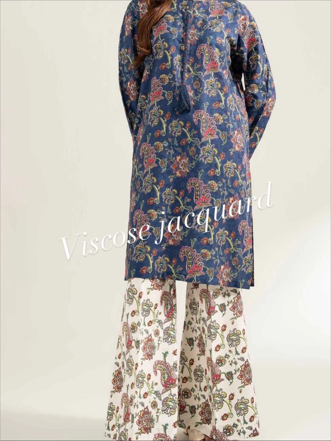 Viscose Jacquard Floral Print Kurta Shalwar Kameez