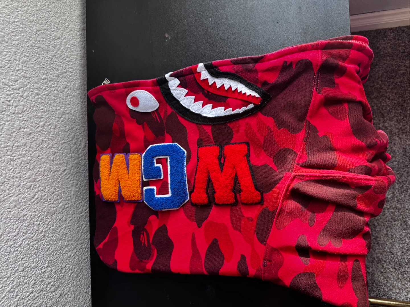 Bathing Ape (BAPE) Red Camo Shark Hoodie