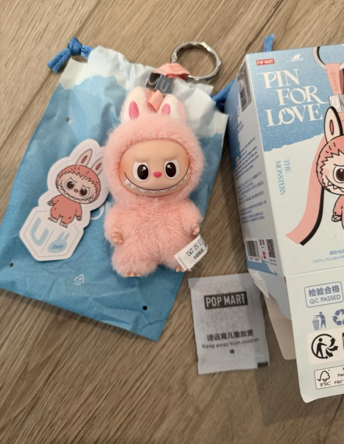 Mini Labubu pin for love -  letter U image indicator(4)