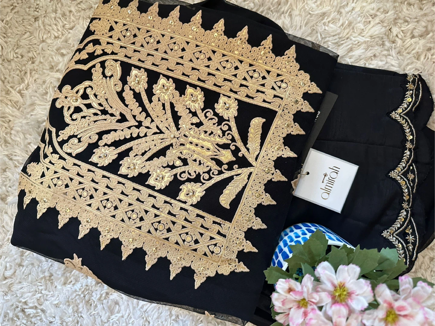 Almirah Black & Gold Embroidered Outfit - photo 2