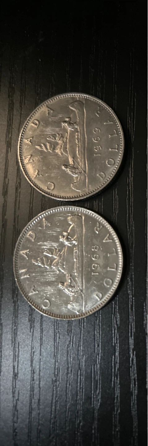 Canadian Silver Dollar 1968 & 1969