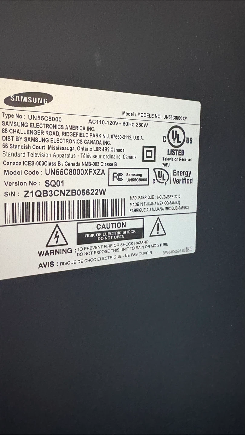 Samsung UN55C8000 55 inch TV - photo 4