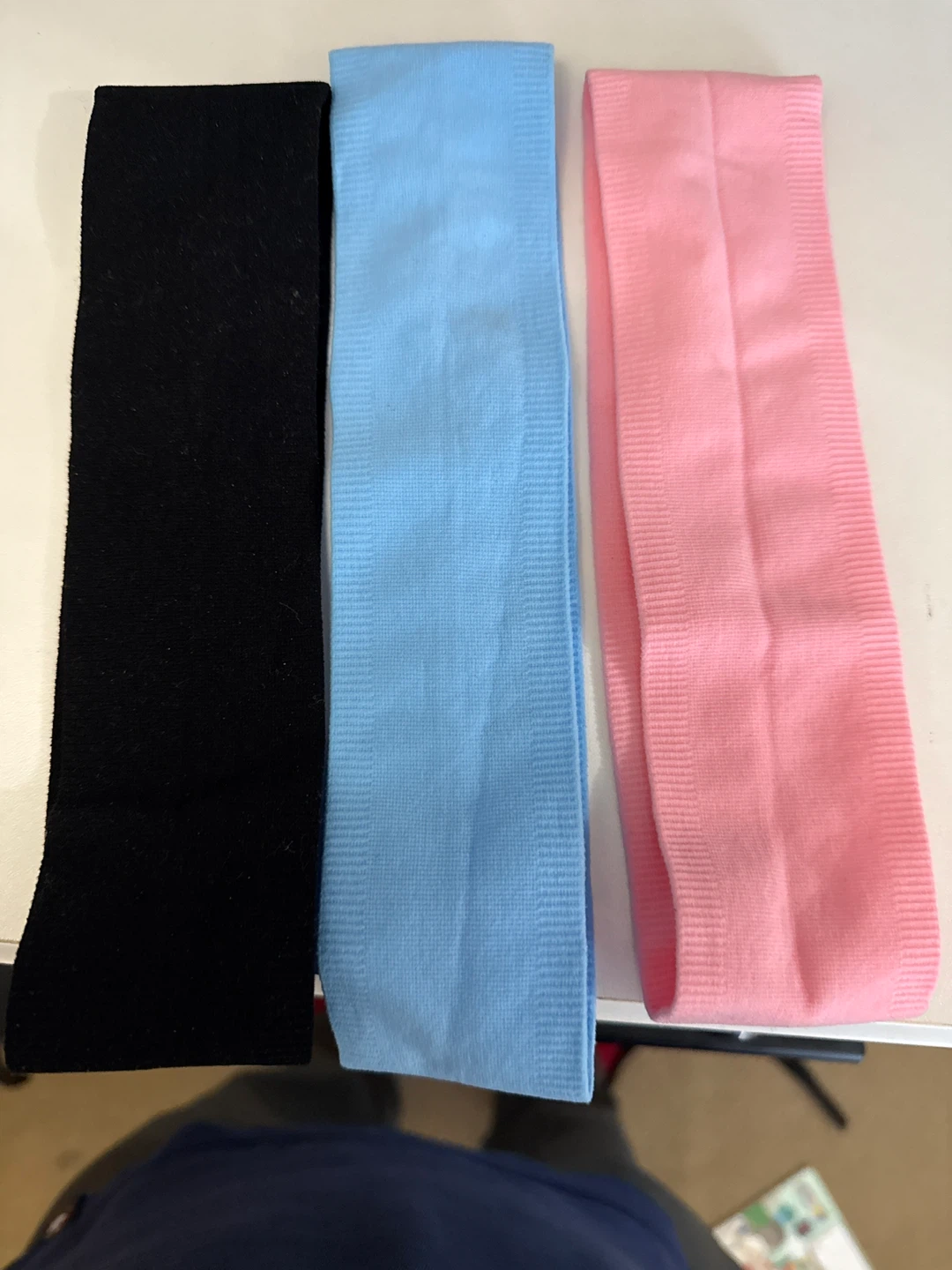 3 Headbands - Black, Blue, Pink
