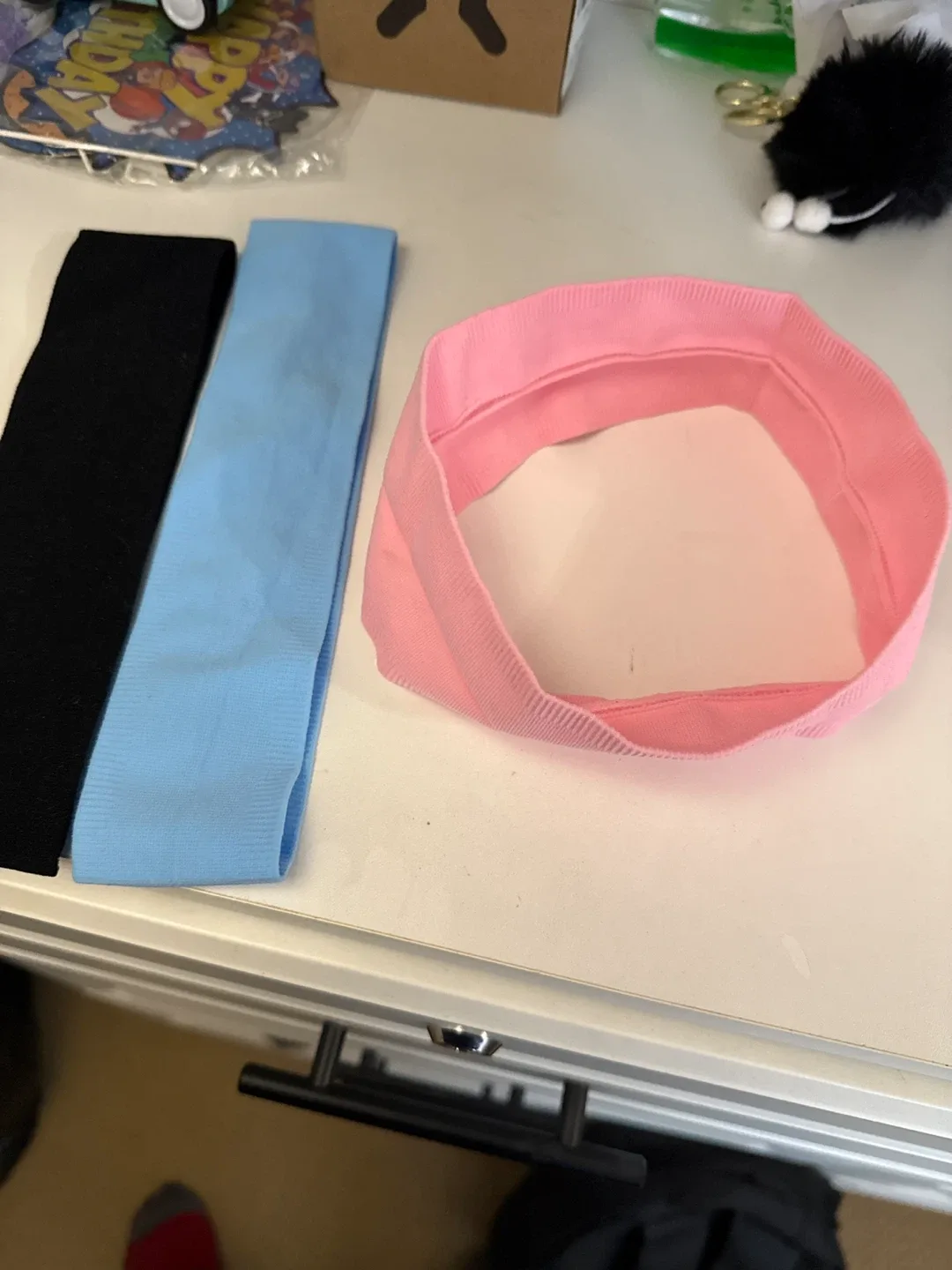 3 Headbands - Black, Blue, Pink image indicator(2)