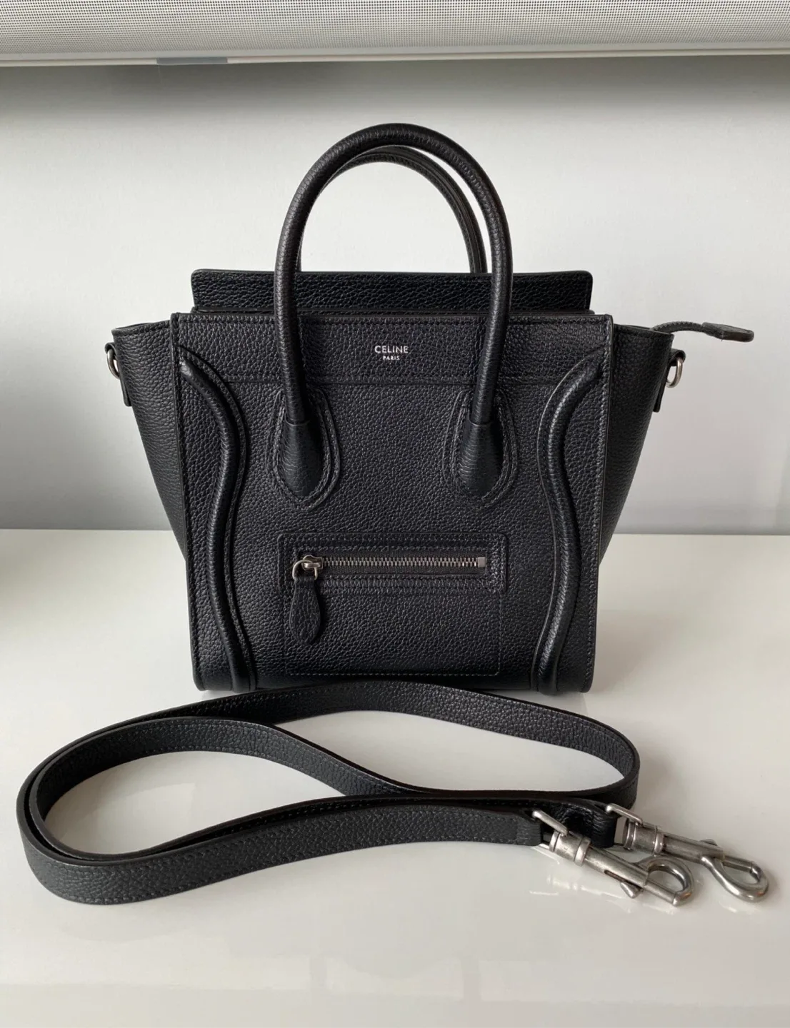 Celine Nano Luggage Bag - Black Leather image indicator(2)