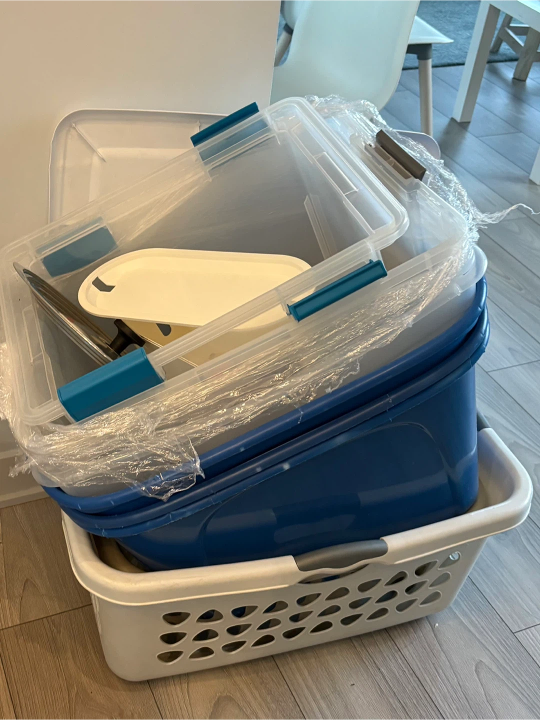 Storage Totes and Laundry Basket